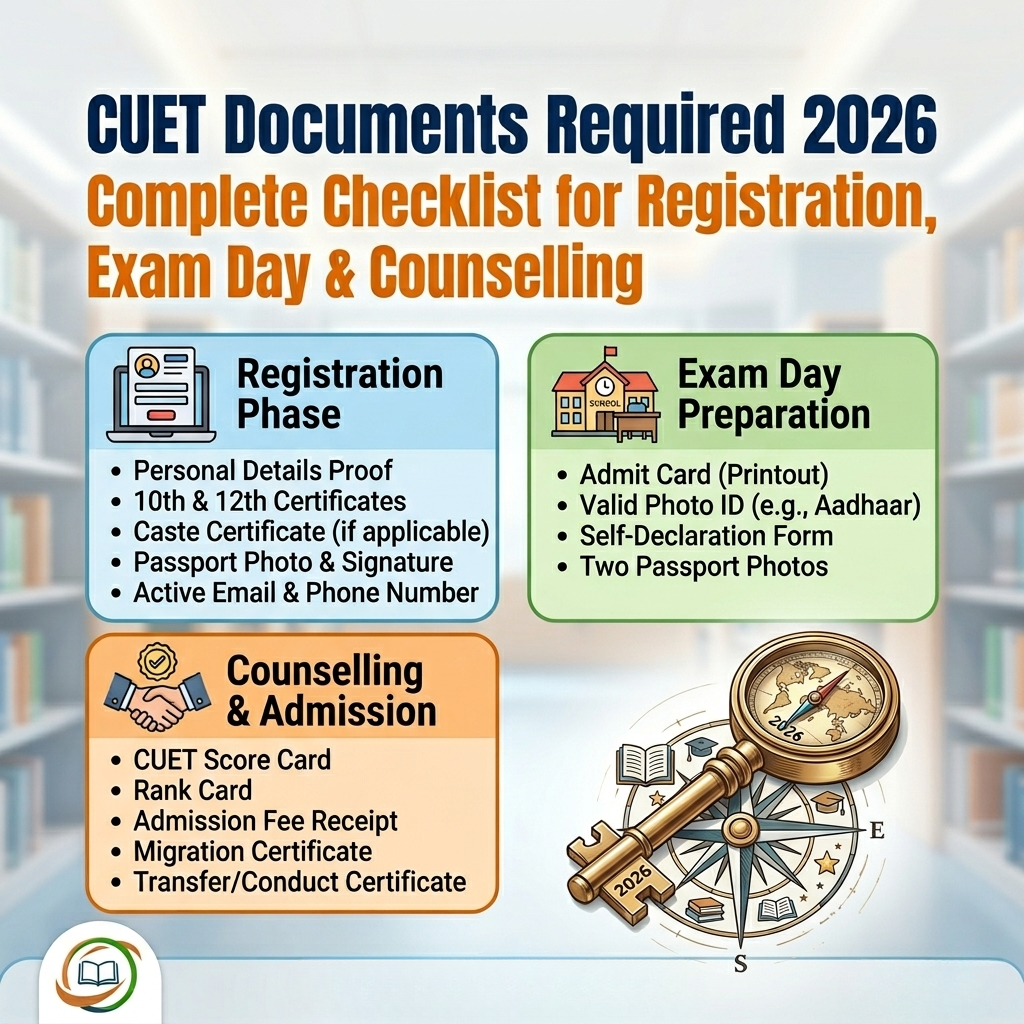 CUET Documents Required 2026: Complete Checklist for Registration, Exam Day & Counselling