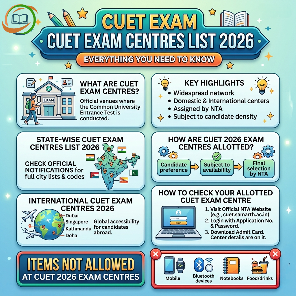 CUET Exam Centres List 2026: State-Wise City List, Codes & Everything You Need to Know