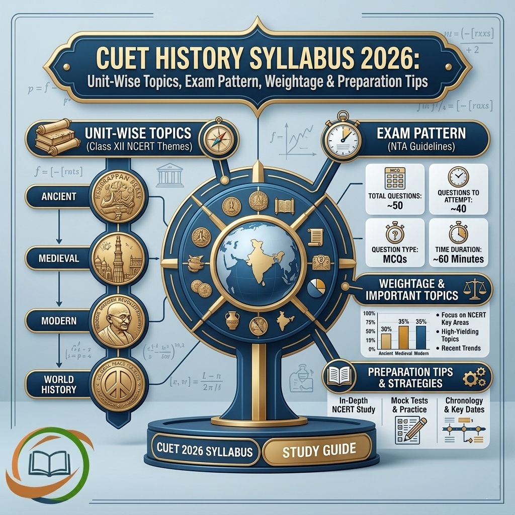 CUET History Syllabus 2026: Unit-Wise Topics, Exam Pattern, Weightage & Preparation Tips