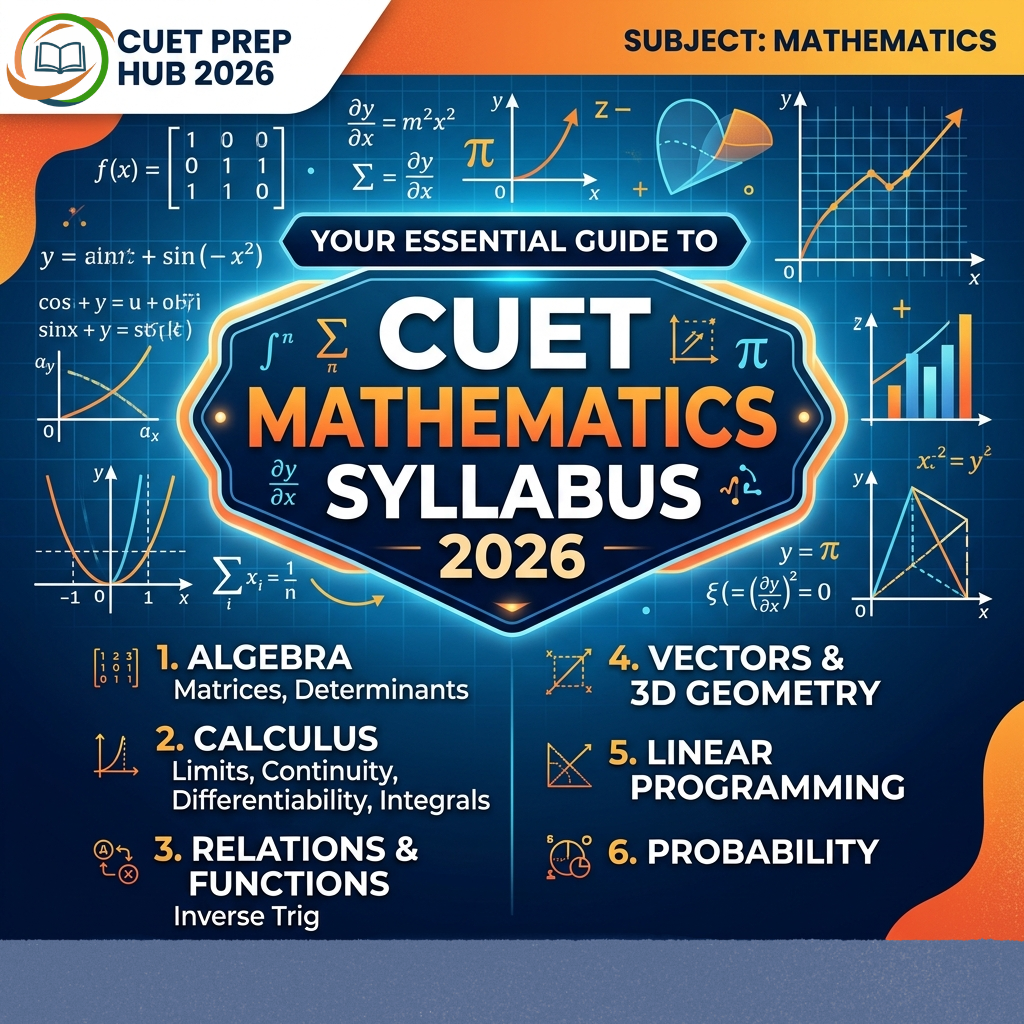 CUET Mathematics Syllabus 2026 – Chapter-wise Topics, Exam Pattern & Preparation Tips