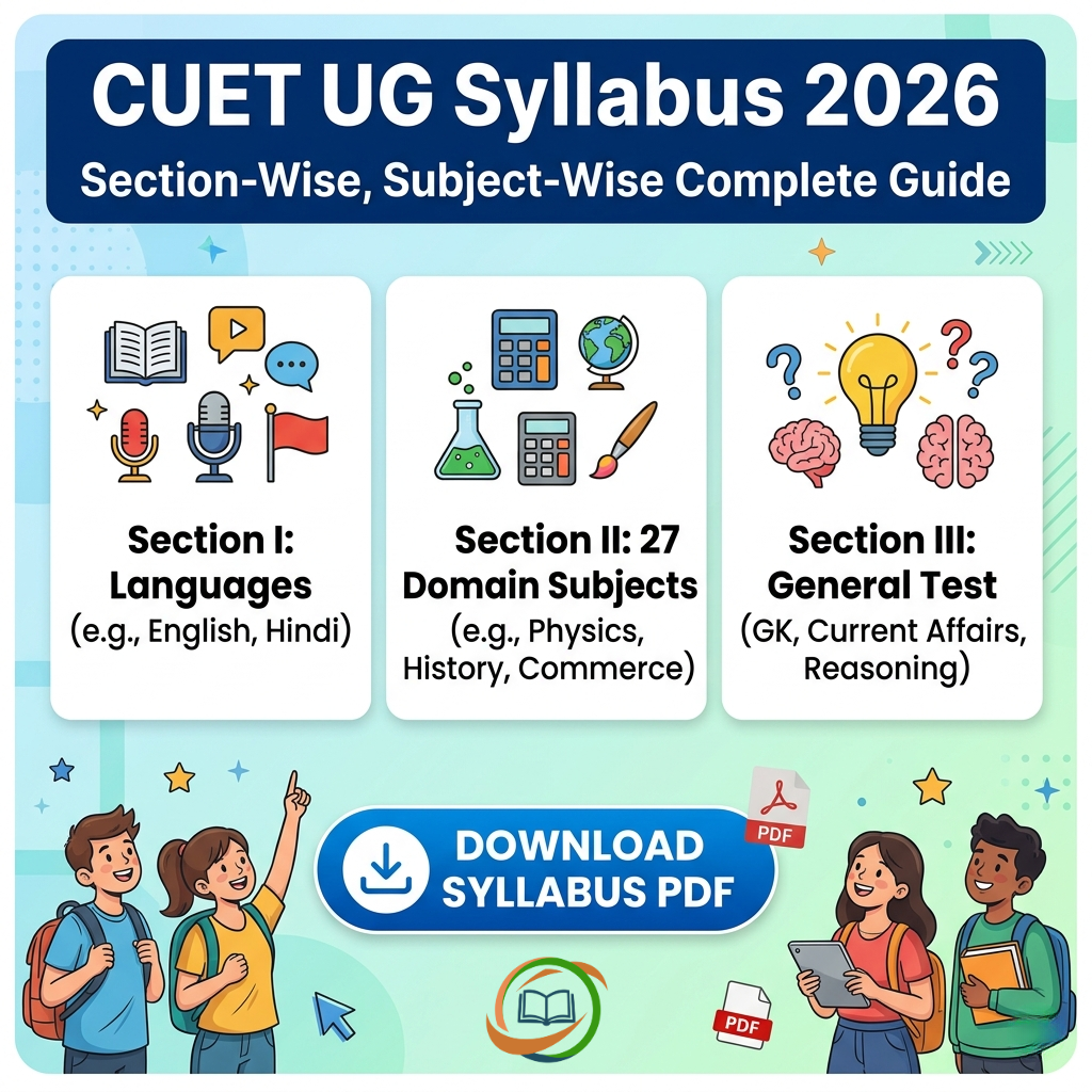 CUET UG Syllabus 2026: Section-Wise, Subject-Wise Complete Guide & PDF Download