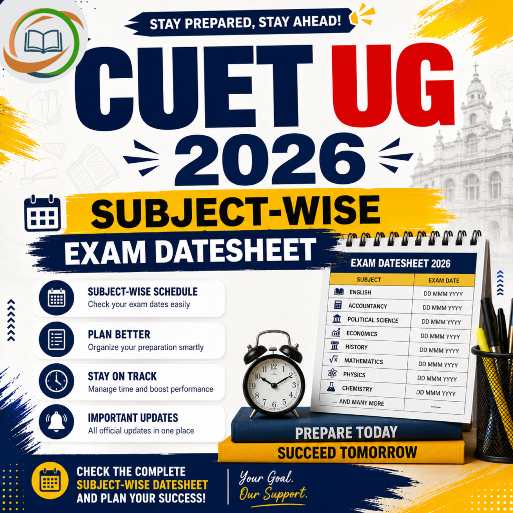 CUET UG 2026 Subject-Wise Exam Datesheet