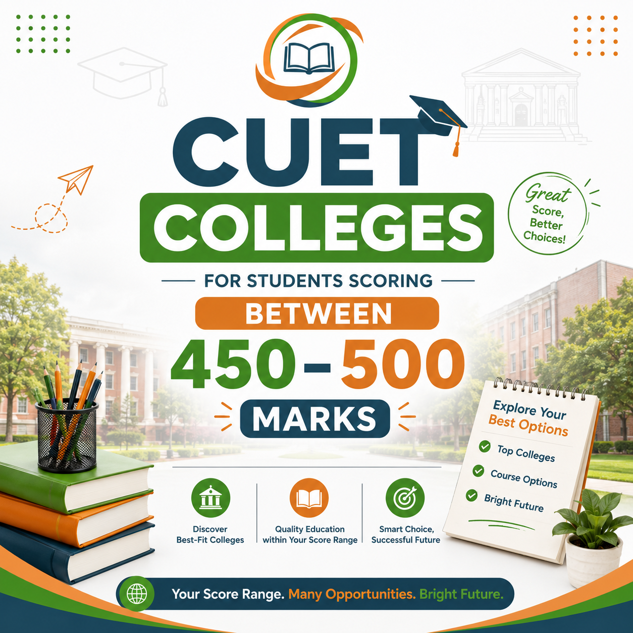 CUET Colleges for Students Scoring Between 450–500 Marks