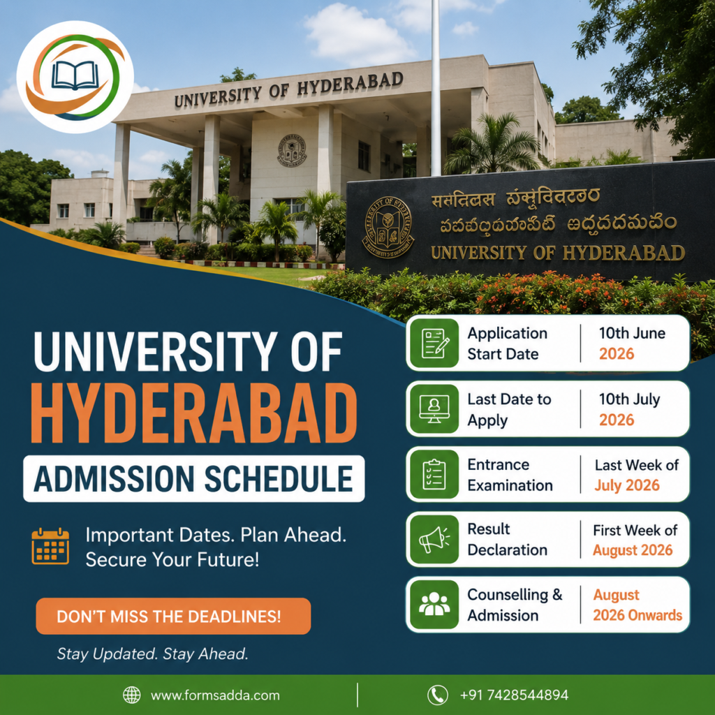University of Hyderabad Admission Schedule